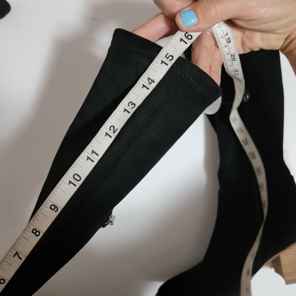 NEW Blondo Nada Knee High Boots Womens 9 Black Suede Minimalist Classic Chic - Picture 8 of 10